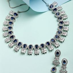 KARATCART CZ Stone-Studded Floral Design Jewellery Set-image-8
