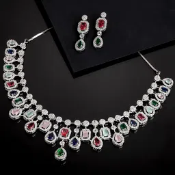KARATCART Cubic Zirconia Studded Alloy Jewellery Set-41