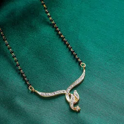 Estele Gold Plated Splice Designer Mangalsutra Jewellery Set-image-59