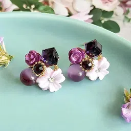 kazare Set Of 2 Beaded Floral Earrings-50