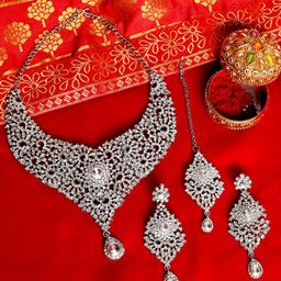 Atasi International Silver-Plated Choker Necklace Set-image-18