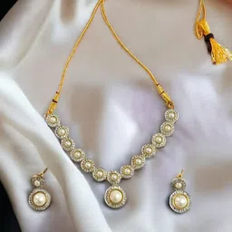 The Pari Rhodium-Plated Pearl Studded Jewellery Set-97