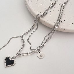 VAGHBHATT Silver-Plated Heart Shaped Chain Necklace-image-34