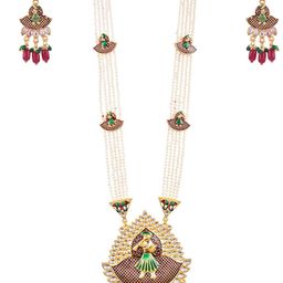 The Pari Gold-Plated Kundan Studded & Pearls Beaded Jewellery Set-image-94