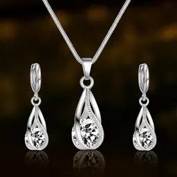 Peora Silver-Plated AD-Studded Jewellery Set-12