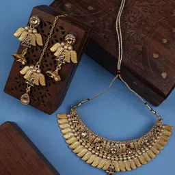 ANIKAS CREATION Gold Plated Beaded Jewellery Set-40