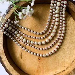 I Jewels Gold-Plated Pearl-Beaded Layered Statement Necklace-image-23