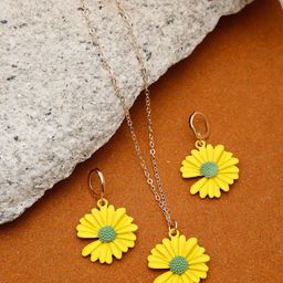 DressBerry Gold-Plated Floral-Shaped Jewellery Set-image-41