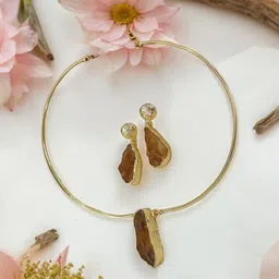 Niska Gold-Plated Quartz-Studded Jewellery Set-58