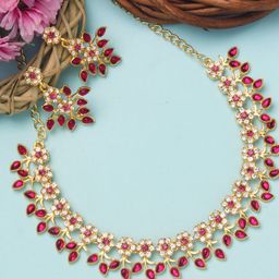 Atasi International Gold-Plated Crystal -Studded & Beaded Necklace & Earrings Set-image-10