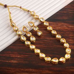 Jewar Mandi Gold-Plated Kundan-Studded Jewellery Set-image-71