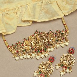 OOMPH Stone Studded & Beaded Jewellery Set-image-22