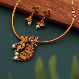 ATIBELLE Gold-Plated Peacock Shaped Jewellery Set-image-87