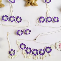 Sangria Gold-Plated Pearl Beaded Tasseled Bridal Jewellery Set-28
