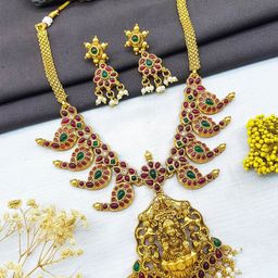 GRIIHAM Gold Plated Cubic Zirconia Studded Jewellery Set-16