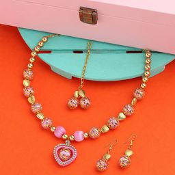 AKSHARA Gold-Plated Stone-Studded & Beaded Jewellery Set-10