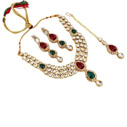 LUCKY JEWELLERY Gold-Plated Kundan Studded Jewellery Set-image-56