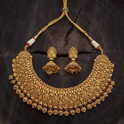 Kushal's Fashion Jewellery Gold-Plated Antique Jewellery Set-image-31
