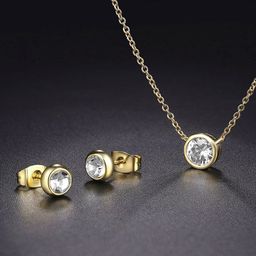 Peora  Gold-Plated Cubic Zirconia-Studded Jewellery Set-4