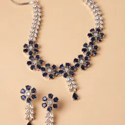 ZENEME Rhodium-Plated AD-Studded Jewellery Set-19