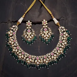 Kushal's Fashion Jewellery Kundan Studded Jewellery Set-24