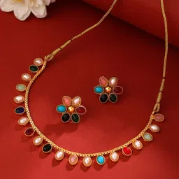 THE AAB STUDIO Gold-Plated Stone-Studded Jewellery Set-49