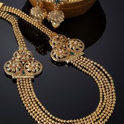 Sukkhi Gold-Plated Kundan Studded & Beaded Jewellery Set-image-50