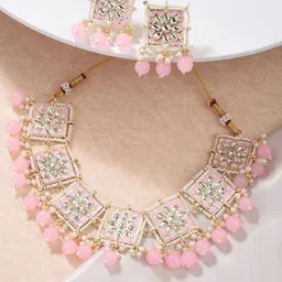 Fida Gold-Plated Kundan-Studded & Pearl Beaded Jewellery Set-image-48