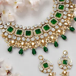 OOMPH Kundan Studded & Beaded Jewellery Set-14