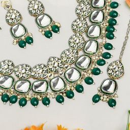 OOMPH Kundan Studded & Beaded Jewellery Set-image-10