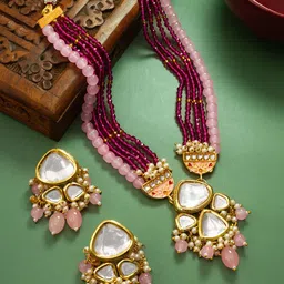 aadita Stone-Studded & Beaded Jewellery Set-29