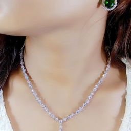 Ladymania Silver-Plated American Diamond-Studded Jewellery Set-9