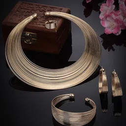 PANASH 18 KT Gold-Plated Stainless Steel Tarnish-Free Waterproof Jewellery Set-image-22