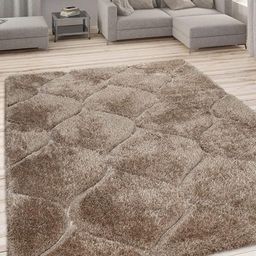 F & B RUGS Beige Regular shaggy Carpets-39