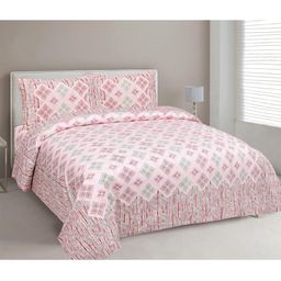 MAFATLAL Pink & Grey Ethnic Motifs 210 TC King Bedsheet with 2 Pillow Covers-image-98