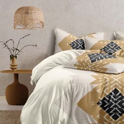 Bajo's White & Yellow Ethnic Motifs 350 TC King Bedsheet with 2 Pillow Covers-image-54