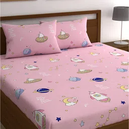 CHHAVI INDIA Graphic 210 TC Queen Bedsheet with 2 Pillow Covers-image-81