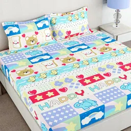 CHHAVI INDIA Graphic Printed 210 TC Queen Bedsheet with 2 Pillow Covers-image-91