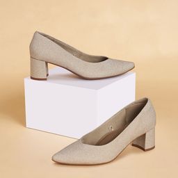 Forever Glam by Pantaloons Embellished Block Heeled Pumps-picture-1
