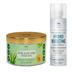 TNW the natural wash Set of Hyaluronic Acid Toner 100ml & Pure Aloe Vera Gold Gel 100g-21