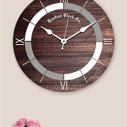 RANDOM New Modern Rustic Brown & White Printed Contemporary Analogue Wall Clock-11