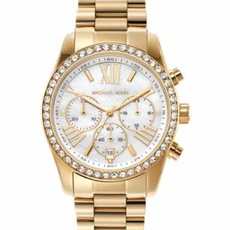 Michael Kors Women White Dial & Gold Toned Straps Lexington Analogue Watch MK7241-image-77