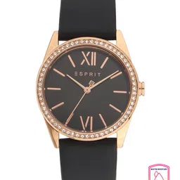 ESPRIT Woman Black Embellished Dial & Black Leather Straps Analogue Watch-image-52