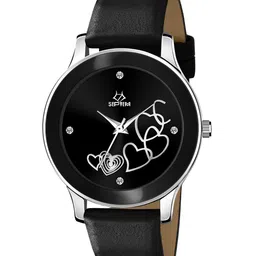 Septem Women Black Embellished Dial & Straps Analogue Watch SP-122-Black-Septem-Black-image-97