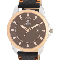 Carlton London Men Brass Embellished Dial & Leather Straps Analogue Watch CLLSBRW-image-28