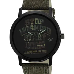 Walrus Men Brass Printed Dial & Green Straps Analogue Watch WWTM-GRA-41-16