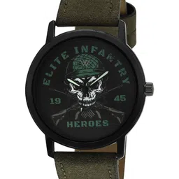 Walrus Men Brass Printed Dial & Green Straps Analogue Watch WWTM-GRA-42-8