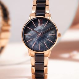 Sonata Poze Women Embellished Dial & Bracelet Style Straps Analogue Watch SP80051KD02W-43
