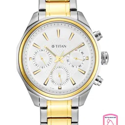 Titan Men White Dial & Multicoloured Bracelet Style Straps Analogue Watch 1829BM01-24