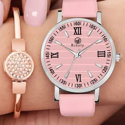 Septem Women Pink Dial & Pink Leather Bracelet Style Straps Analogue Watch-image-115
